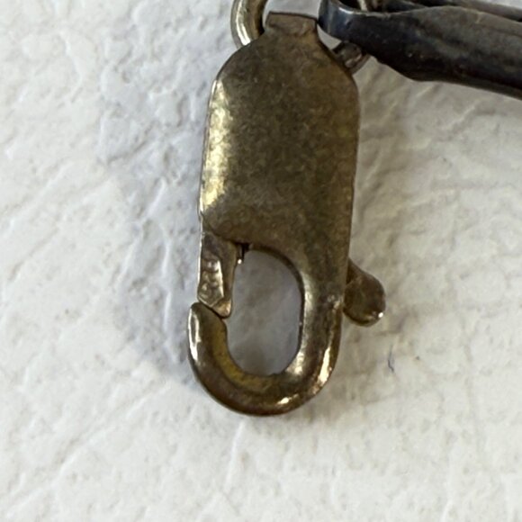 Carved Rose Necklace Leather Cord Srerling Silver Clasp Floral Minimal Dainty - Picture 7 of 8